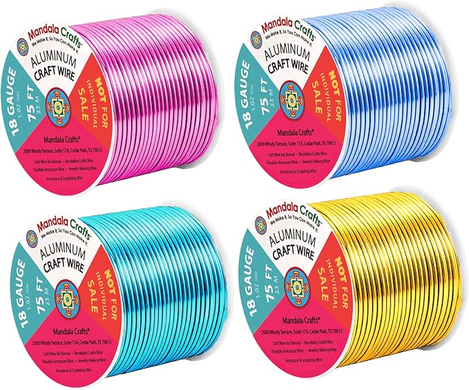 Mandala Crafts 18 Gauge Anodized Aluminum Craft Wire by MandalaCrafts