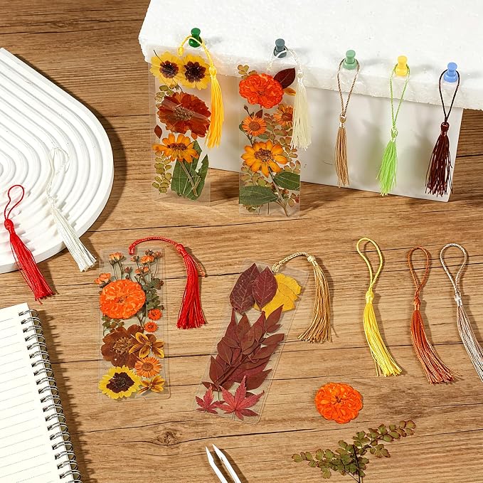 20 Sets Dried Flower Bookmark Making Kit Transparent Bookmark DIY Projects - Image 6