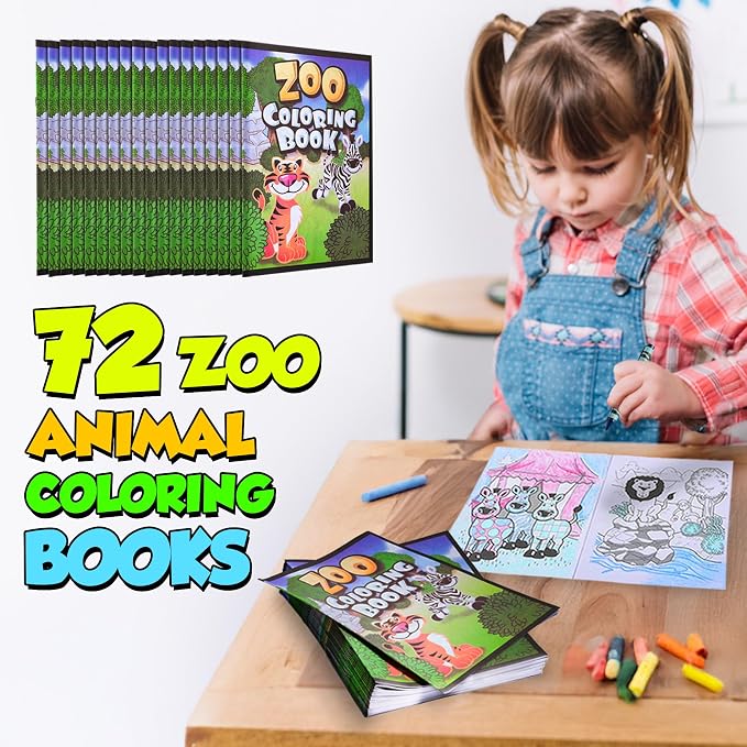72Pcs Zoo Animal Coloring Books Bulk - Image 3