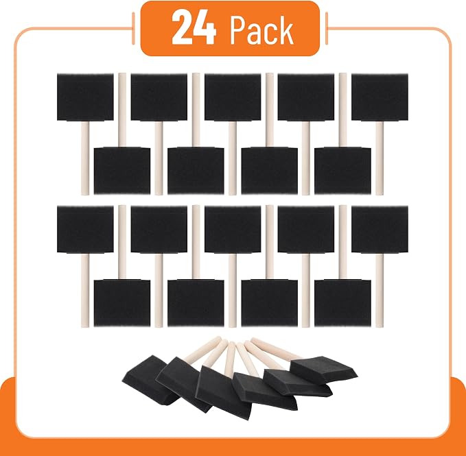 Bates Foam Paint Brushes, 24 Pack - Image 2