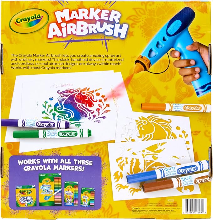 Crayola Marker Airbrush Spray Art Kit, Battery-Powered Sprayer - Image 4