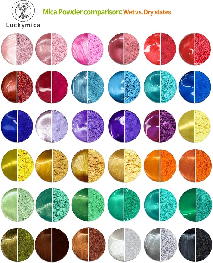 Mica Powder, 36 Colors Pearlescent Pigment Powder - Image 2