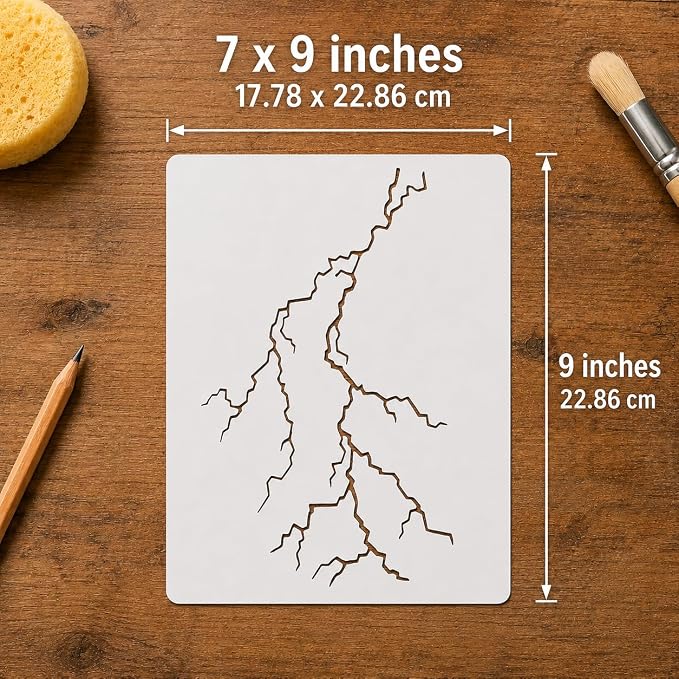 Lightning Bolt Stencil | Reusable Nature Street Art Inspirational Graffiti - Image 2