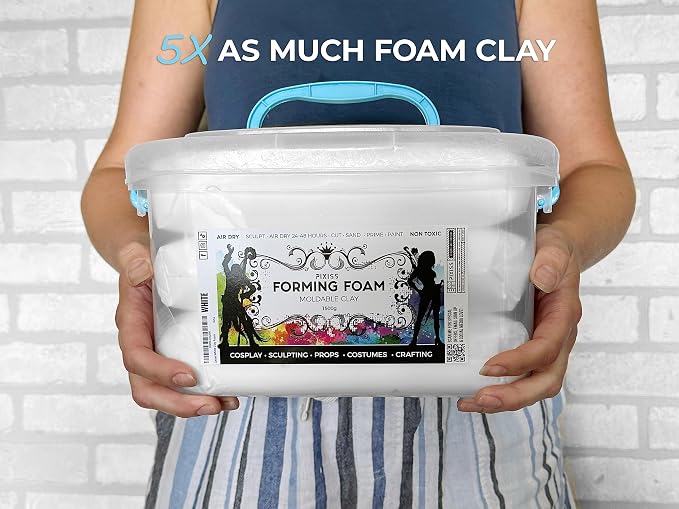 Pixiss Modeling Foam Clay, 1500g White – Premium Air Dry Sculpting Material - Image 8