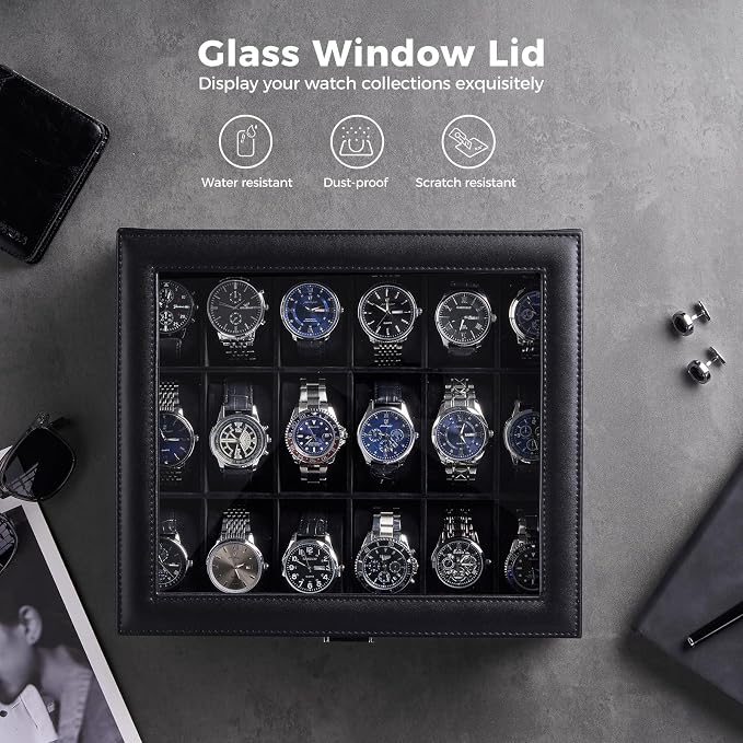 ProCase Watch Box Organizer, 18 Slot Watch Display Case - Image 4