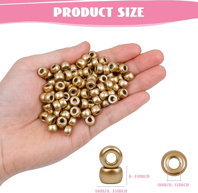 1000Pcs Pony Beads Bracelet 9mm Rainbow Plastic Barrel Pony Beads - Image 4