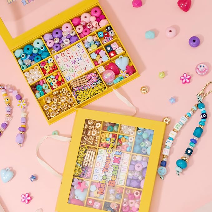 MYCUTEY DIY Keychain Making Kit-Big Beaded Keychain & Bag Charm Craft Supplies - Image 9