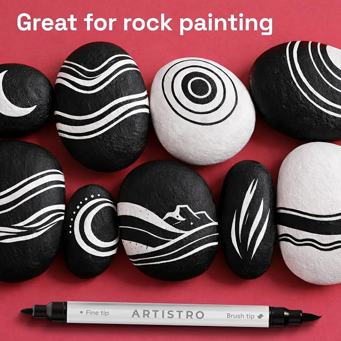 ARTISTRO 5 Black Acrylic Paint Markers - Image 7