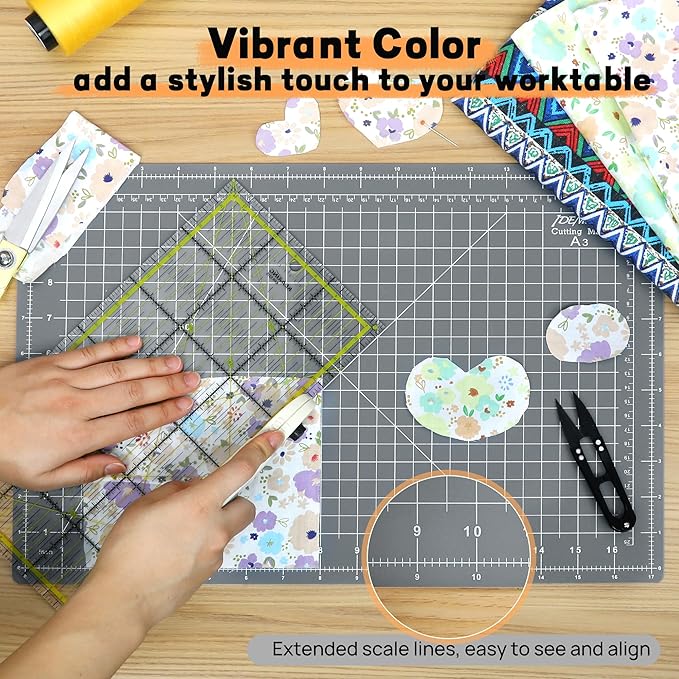 Premium Self Healing Cutting Mat 18'' x 12'', A3 Non-slip Sewing Mat - Image 3