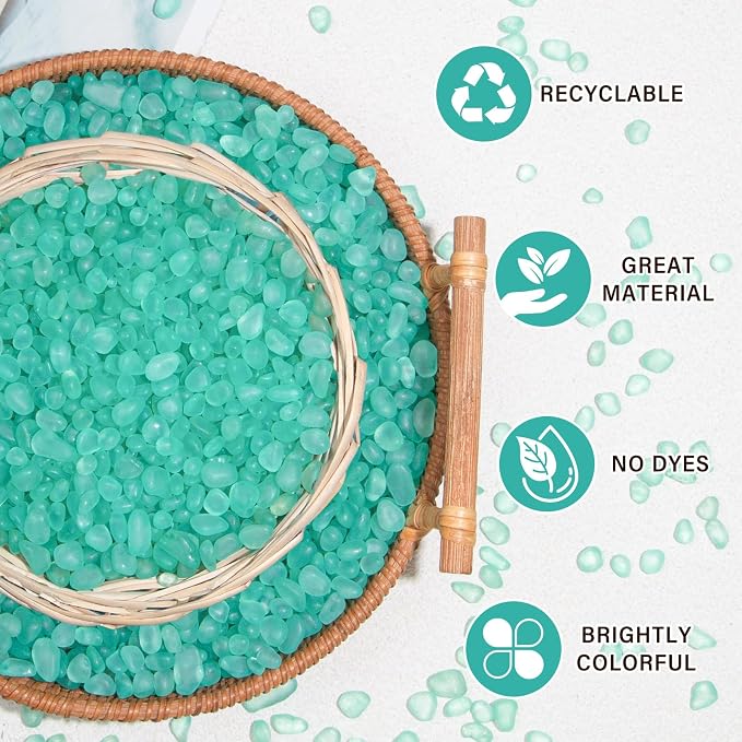 QEQEKAKA Sea Glass Stones for Crafts About 1LB Glass Pebbles Gemstones Bulk for - Image 4