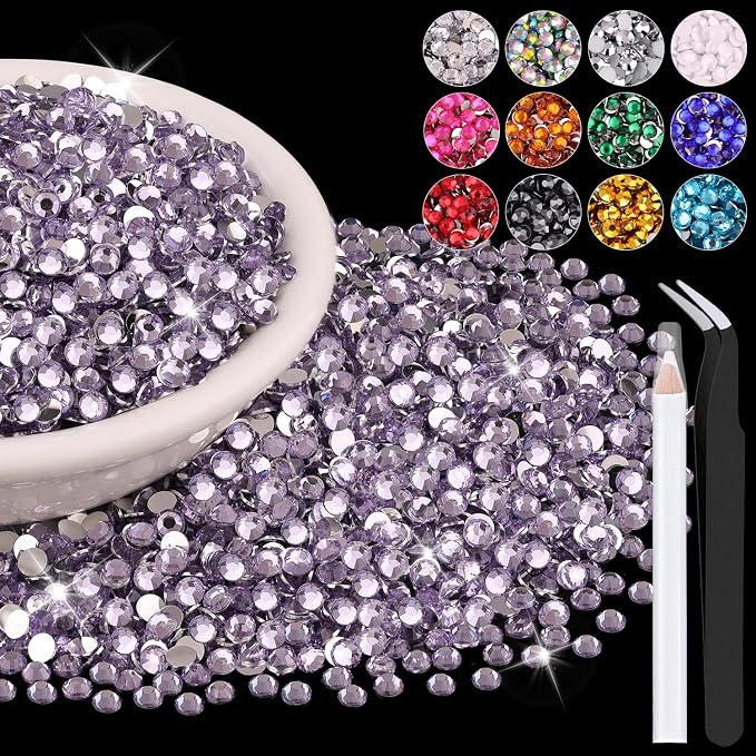12000PCS 2mm Resin Rhinestones in Bulk, Bedazzling Flatback Crystals Rhinestones by BELLEBOOST