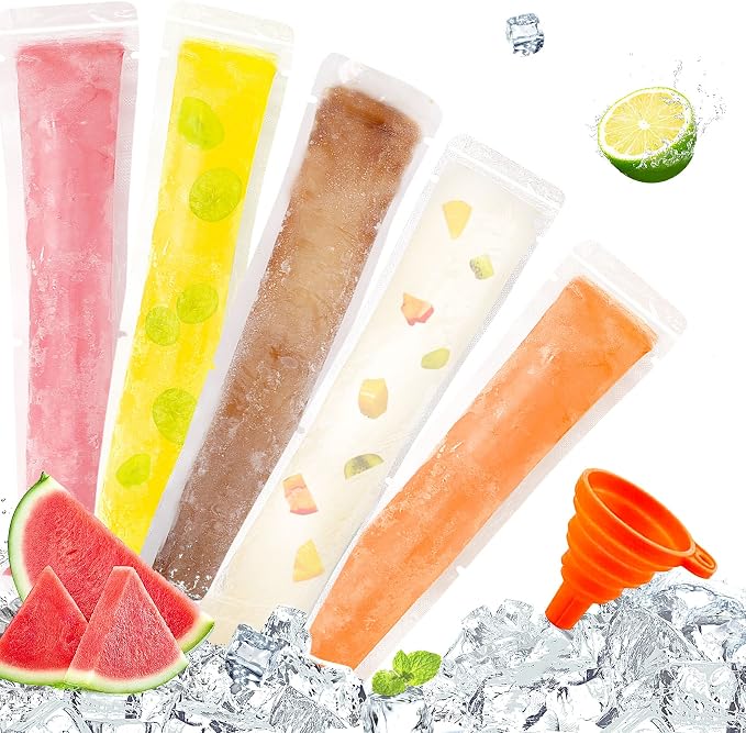 FEBSNOW 120 Pcs Disposable Ice Pop Bags Popsicle Molds by HOMECRAFTBEAUTYBABY