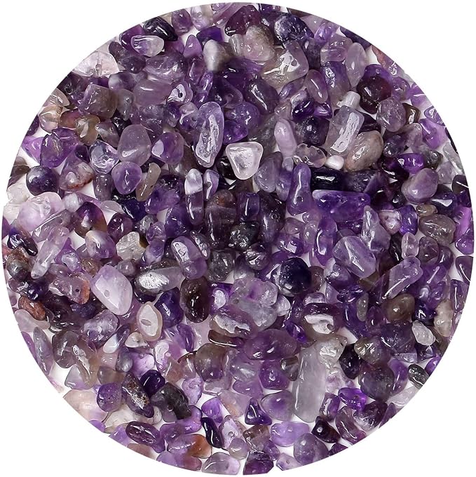 LAIDANLA Amethyst 400pcs Natural Chip Stone Beads 5-8mm Healing Crystal by LAIDANLA
