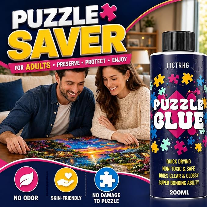 Jigsaw Puzzle Glue Clear with Applicators, No Yellowing Puzzle Saver - Image 8