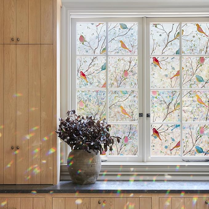 Ranzdn Window Privacy Film, Stained Glass, Static Cling, 35.4" x 78.7" | No - Image 5