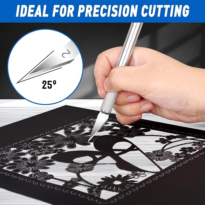 DIYSELF 100 Pack Exacto Knife Blades #2 | Hobby Knife Replacement Blades | - Image 2