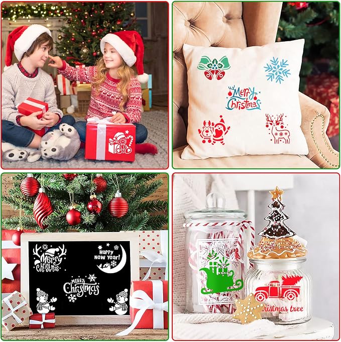 Augshy 56 Pack Christmas Dot Painting Templates Stencils DIY Christmas Pattern - Image 4