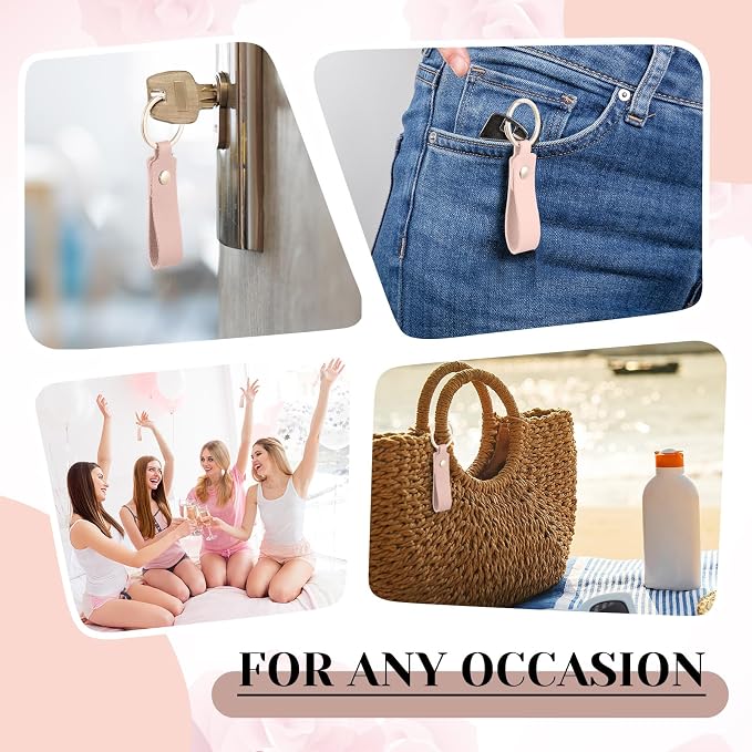 Wavyknot 50 Pcs PU Leather Keychain Blanks Bulk Laser Engraving Blanks Keychain - Image 5