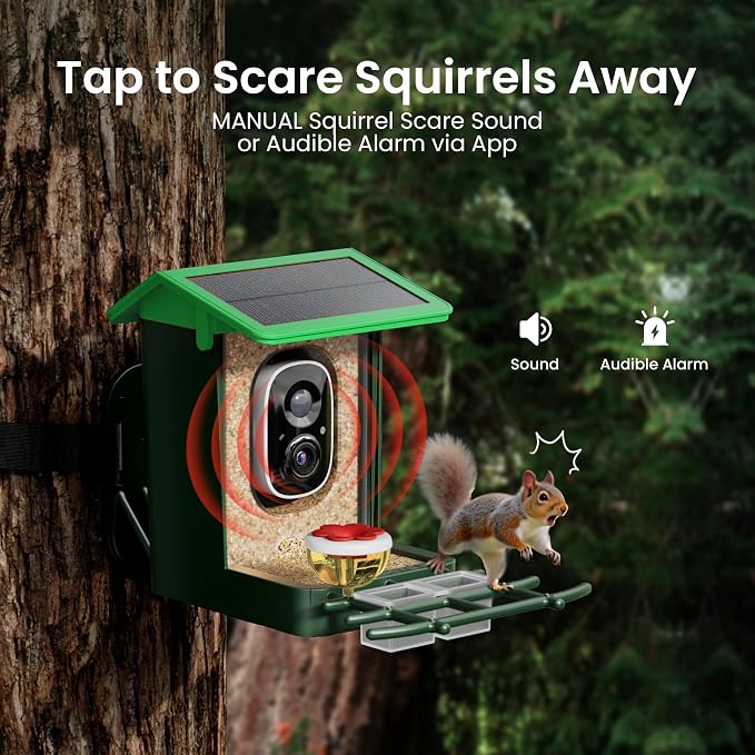 Bird Feeder with Camera Solar Powered 2K HD Video, 000+ Species AI Recognition - Image 7