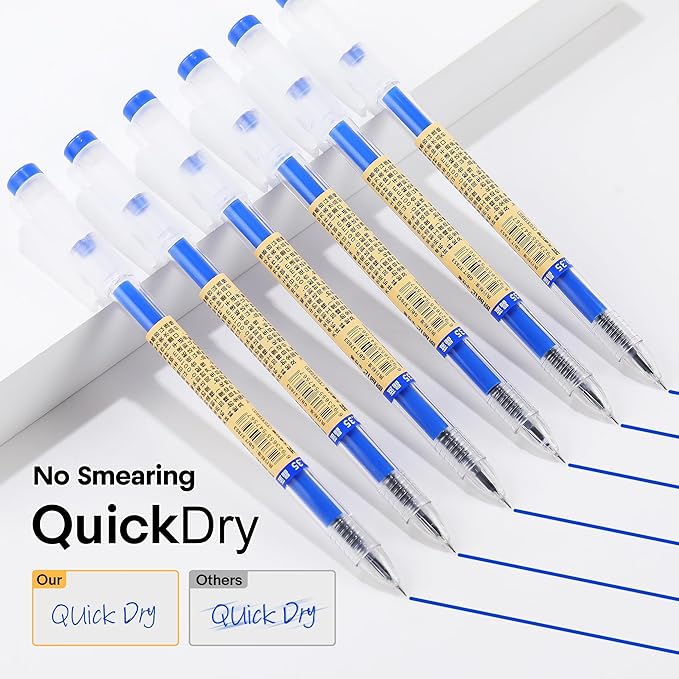 Japanese Style Blue Gel Ink Pens, 0.35mm Extra Fine Point, No Smudge Quick - Image 4