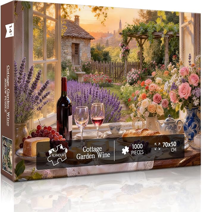 Cottage Garden Wine Puzzles for Adults 1000 Pieces, Challenging Jigsaw Puzzles - Image 4
