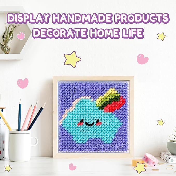 Caydo 8-in-1 Cross Stitch Kit for Beginners Kids, Includes 8 PCS Plastic Canvas - Image 5