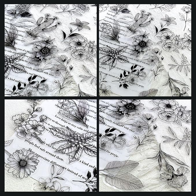 50Pcs Black Transparent Waterproof Plant Stickers - Image 7