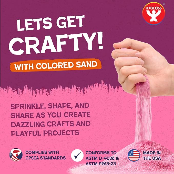 Hygloss Colored Sand for Crafts – 3 lb Bottle, Bright Rainbow – Vibrant - Image 2
