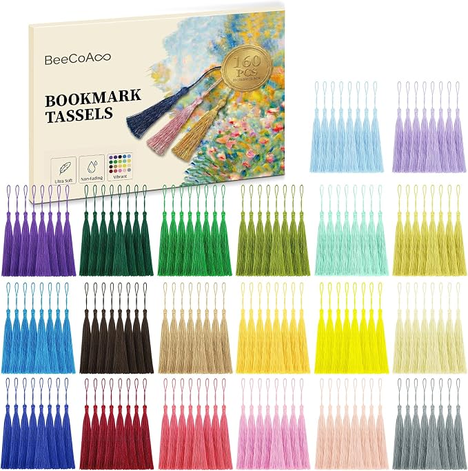 160 Pack Bulk Bookmark Tassels, 5 Inch Soft Silky Tassels by Unknown