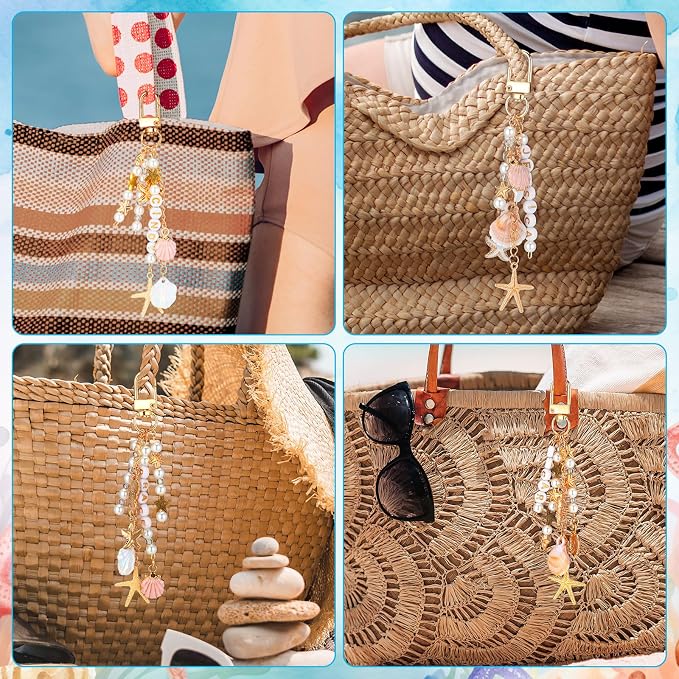 Cunno 776 Pcs Beach Seashell Bag Charm Making Kit, Ocean Coastal DIY Keychain - Image 6