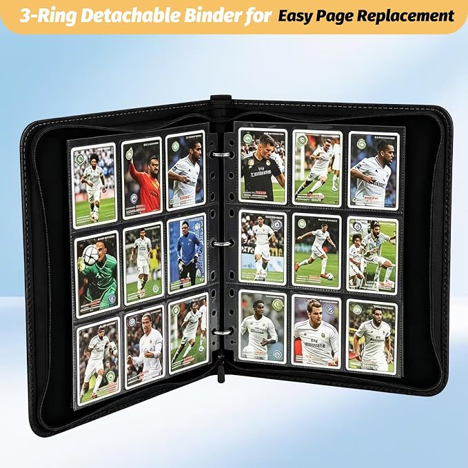 GERMUN 9 Pocket Card Binder, Premium Zip Trading Card Binder, 720 Double Sided - Image 5