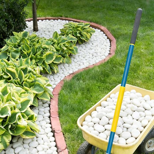 5 lb Natural Polished White Pebbles, 1-2 Inch Decorative White Rocks - Image 5