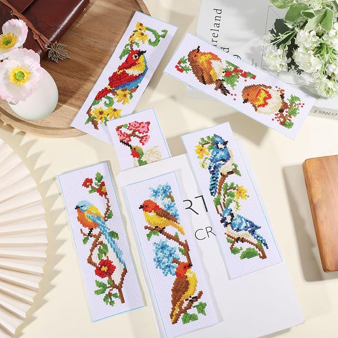 ORIGACH 6 Set Birds Cross Stitch Bookmark Kit - Image 5