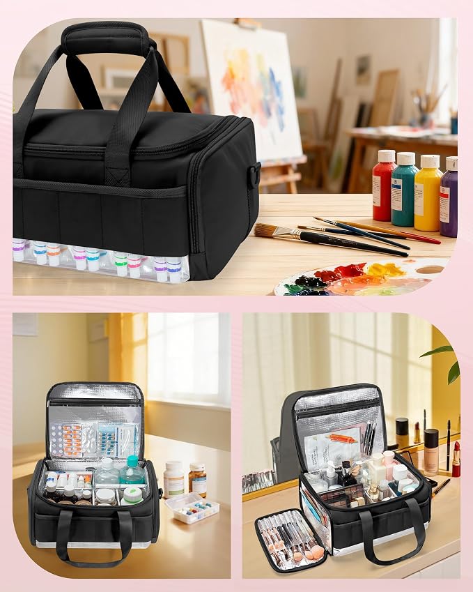 Marscamd Acrylic Paint Organizer Holds 60 Bottles, Acrylic Paint Storage Bag - Image 5