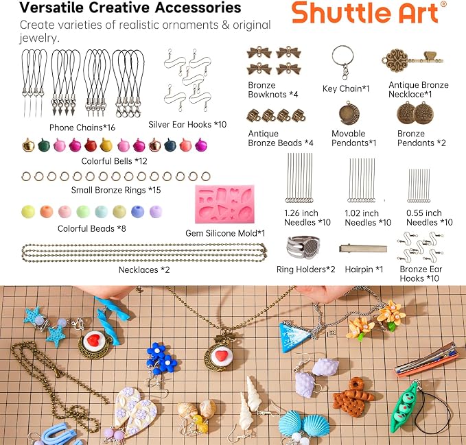 Shuttle Art Polymer Clay Kit, 60 Colors Oven Bake Clay - Image 4