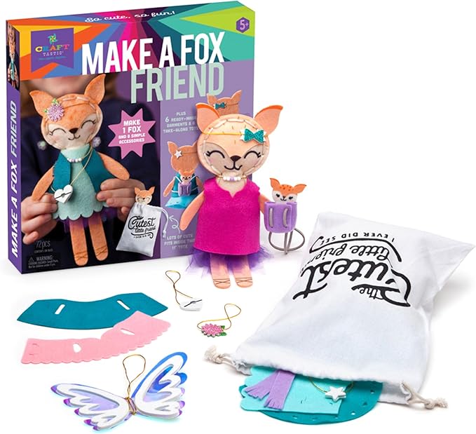 Craft-tastic – Make a Fox Friend Craft Kit – Learn to Make 1 Easy-to-Sew Stuffie - Image 2