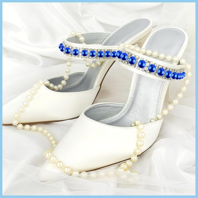 NACHLYNN 6480 Pcs Flat Back Pearl 7 Sizes Half Round Beads Blue - Image 6