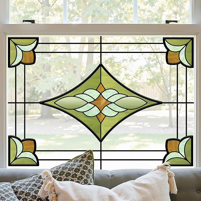 ADD.HERES Window Stickers, ‌Stained Glass Window Privacy Film, UV Blocking by ADDHERES