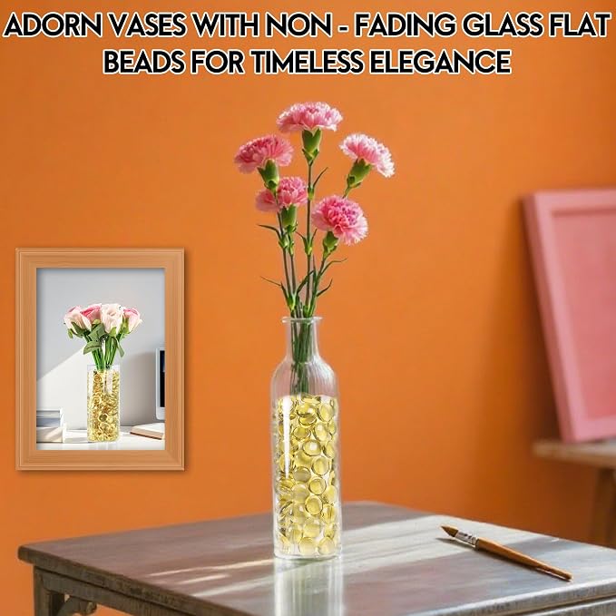 Glass Marbles, 0.97 LB Transparent and Smooth Flat Glass Beads - Image 2