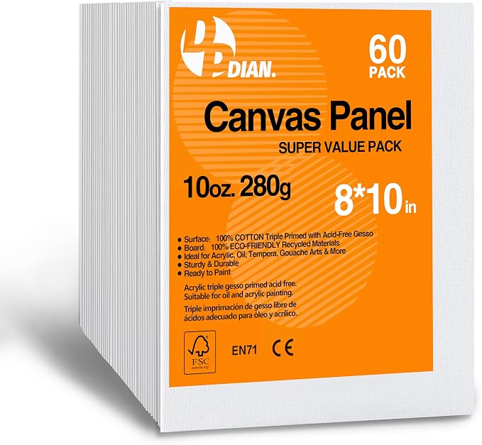Canvas Boards for Painting 8x10 Inch, Watercolor by DPDIAN