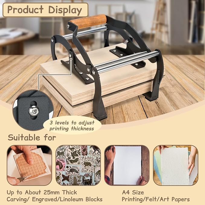 TOPOWN Linocut Printing Hand Lever Press Machine, Linocut Press Machine - Image 2