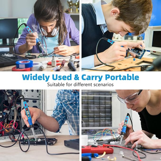 Soldering Iron Kit, 80W 110V LCD Digital Solder Iron Pen - Image 6