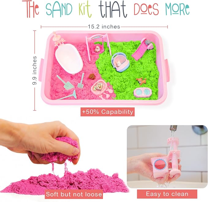 Kipipol Pet Sensory Bin, 2.4LB Sensory Sand Indoor Outdoor Play Sand Kit - Image 5