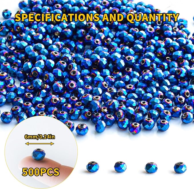 500Pcs 6mm Crystal Glass Beads for Jewelry Making Beads for Bracelets Necklace - Image 2