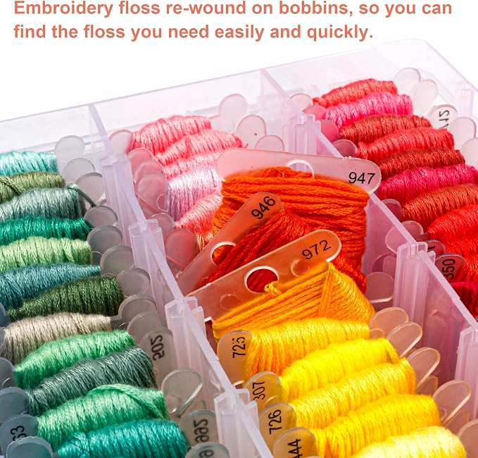 INSCRAFT Embroidery Floss Kit, 364 Pack Embroidery Cross Stitch Kit - Image 5