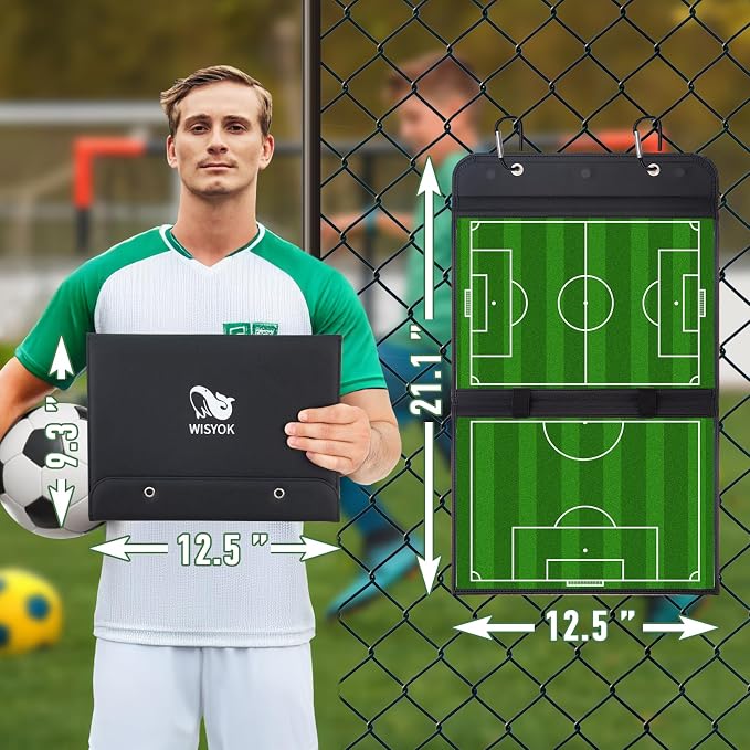 WISYOK Leather Covered Magnetic Soccer Lineup Board, Foldable and Portable - Image 8
