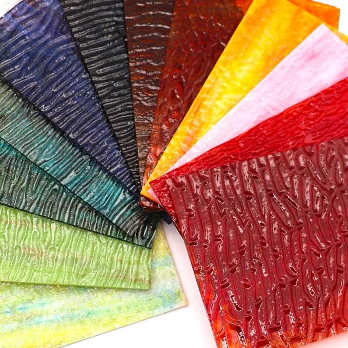LITMIND 12 Sheets Stained Glass Sheets Variety Pack, 4 x 6 inch Cathedral Glass - Image 7
