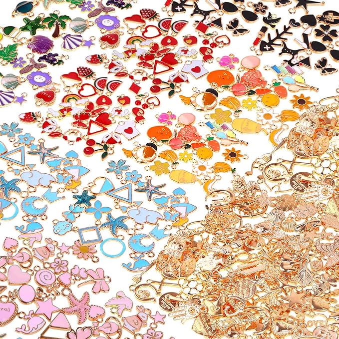 Acejoz 300Pcs Charms for Jewelry Making, Wholesale Bulk Assorted Gold-Plated by ProfessionalDIYArtSupplier
