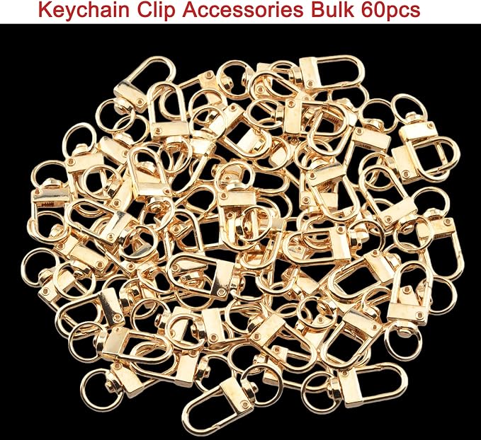 Keychain Clasp Keychain Clip Accessories Bulk 60pcs Colorful Lobster Claw Clasps - Image 2