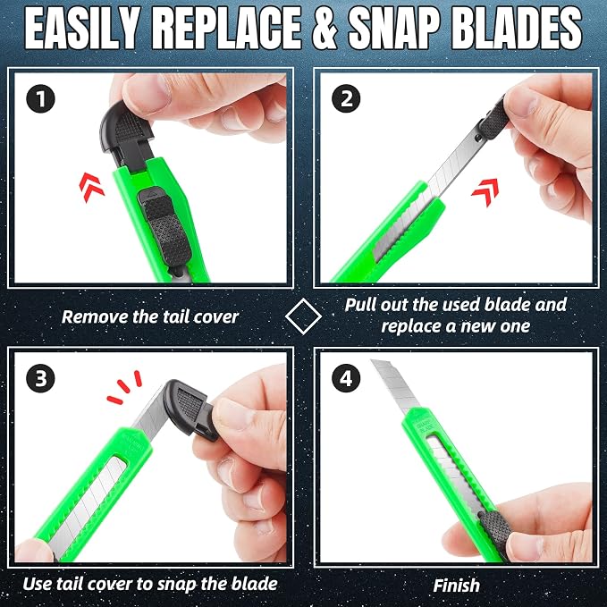 24-Pack Retractable Box Cutter | 9mm Snap-Off Blades - Image 6